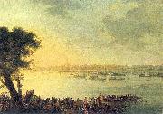 Jan Bogumil Plersch Catherine II leaving Kaniow in 1787. Sweden oil painting artist